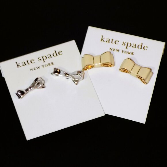 kate spade Jewelry - Lot of 2 New Pairs Kate Spade 14K Gold Filled Bow Stud Earrings Bundle.